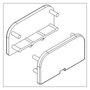 Terminaison Profilé LED Large avec couvercle ALU (x2)