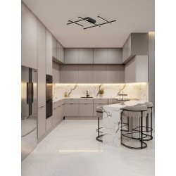 Triac Dimmable Sandy Black Aluminium & Acrylic LED 63 Watt 220-240Volt 4020Lm 3000K IP20 L: 80 W: 62 H: 8 cm - PNL9002060 - 