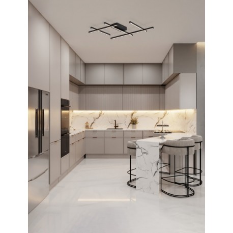 Triac Dimmable Sandy Black Aluminium & Acrylic LED 63 Watt 220-240Volt 4020Lm 3000K IP20 L: 80 W: 62 H: 8 cm - PNL9002060 - 