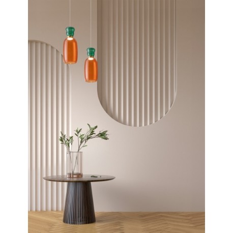 Gold Metal Glossy Jasper & Orange Glass LED 9 Watt 230 Volt 915Lm 3000K IP20 D: 15 H: 170 cm - PNL9009100 - NOVALUCE