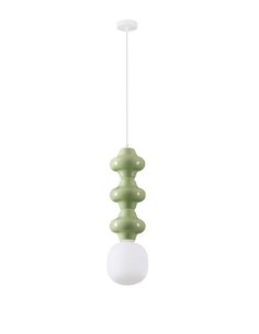 Green Ceramic & Opal Glass Matt White Metal Base LED E14 1x5 Watt 100-240Volt IP20 bulb excluded D: 18 H: 240 cm - PNL9009122 2