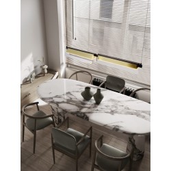 Triac Dimmable Sandy Black & Gold Metal Gray Glass LED 20 Watt 220-240 Volt 2479Lm 3000K IP20 L: 93 W: 7 H: 160 cm - PNL900