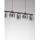 Matt Black Metal & Smoky Gray Glass LED 19 Watt 220-240Volt 2253Lm 3000K IP20 L: 95 W: 14 H: 145 cm - PNL9009142 - NOVALUCE