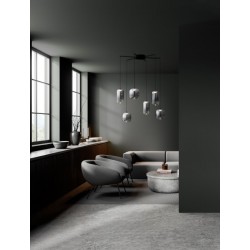 Matt Black Metal & Smoky Gray Glass LED 25 Watt 220-240Volt 2792Lm 3000K IP20 D: 72 H: 145 cm - PNL9009143 - NOVALUCE