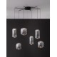 Matt Black Metal & Smoky Gray Glass LED 25 Watt 220-240Volt 2792Lm 3000K IP20 D: 72 H: 145 cm - PNL9009143 - NOVALUCE