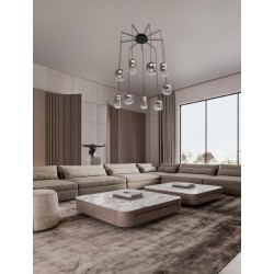 Matt Black Metal & Smoky Gray Glass LED 36 Watt 220-240Volt 3766Lm 3000K IP20 D: 82 H: 145 cm - PNL9009144 - NOVALUCE