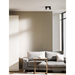 Sandy Black Aluminium LED GU10 2x10 Watt 230 Volt IP20 bulb excluded L: 22 W: 6.5 H: 12.5 cm - PNL9011340 - NOVALUCE