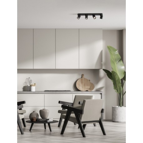 Sandy Black Aluminium LED GU10 4x10 Watt 230 Volt IP20 bulb excluded L: 60 W: 6.5 H: 12.5 cm - PNL9011350 - NOVALUCE