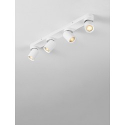 Sandy White Aluminium LED GU10 4x10 Watt 230 Volt IP20 bulb excluded L: 60 W: 6.5 H: 12.5 cm - PNL9011351 - NOVALUCE