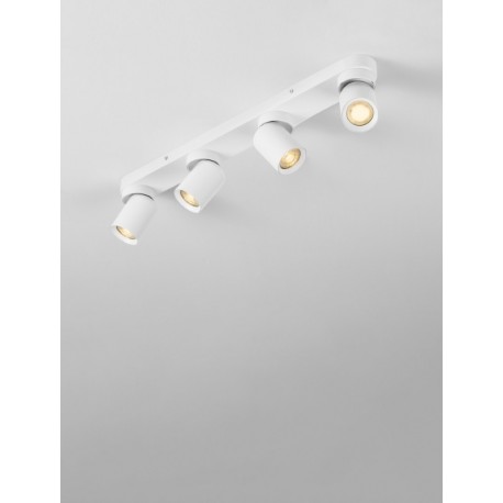 Sandy White Aluminium LED GU10 4x10 Watt 230 Volt IP20 bulb excluded L: 60 W: 6.5 H: 12.5 cm - PNL9011351 - NOVALUCE