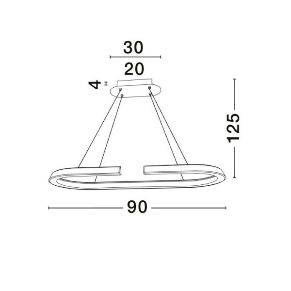 Triac Dimmable Chrome Stainless Steel, Aluminium & Acrylic LED 48 Watt 220-240Volt 2986Lm 3500K IP20 D: 90 H: 125 cm - PNL90