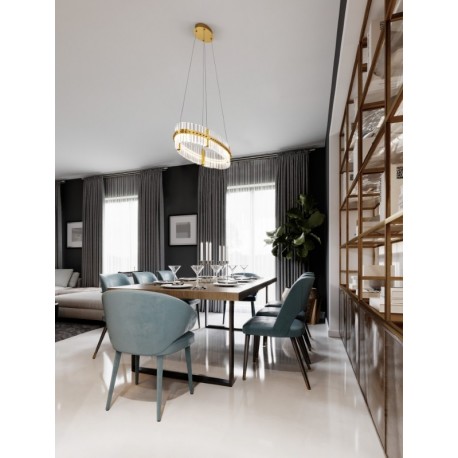 Triac Dimmable Platinum Gold Stainless Steel & Glass LED 45 Watt 220-240Volt 4402Lm 3500K IP20 D: 90 H: 130 cm - PNL9019736 