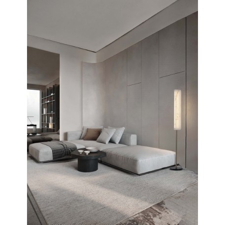 Brass Gold Steel, Aluminium & Imitated Alabaster LED 23 Watt 220-240Volt 1685Lm 3000K IP20 D: 26 H: 160 cm - PNL9019747 - NO