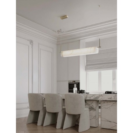 Triac Dimmable Brass Gold Steel, Aluminium & Imitated Alabaster LED 35 Watt 220-240Volt 2219Lm 3000K IP20 L: 100 W: 8 H: 130