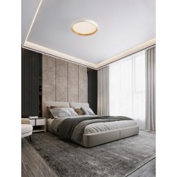 Triac Dimmable Sandy White & Wood Colour Metal, Aluminium & Acrylic LED 36 Watt 220-240Volt 3157Lm 2700 + 3000K IP20 Dip Swit