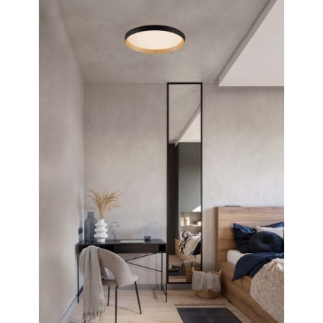 Triac Dimmable Sandy Black & Wood Colour Metal, Aluminium & Acrylic LED 36 Watt 220-240Volt 3157Lm 2700 + 3000K IP20 Dip Switc