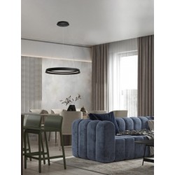 Triac Dimmable Sandy Black Aluminium & Acrylic LED 52 Watt 220-240Volt 3717Lm IP20 2700 + 3000K Dip Switch D: 60 H: 150 cm - 