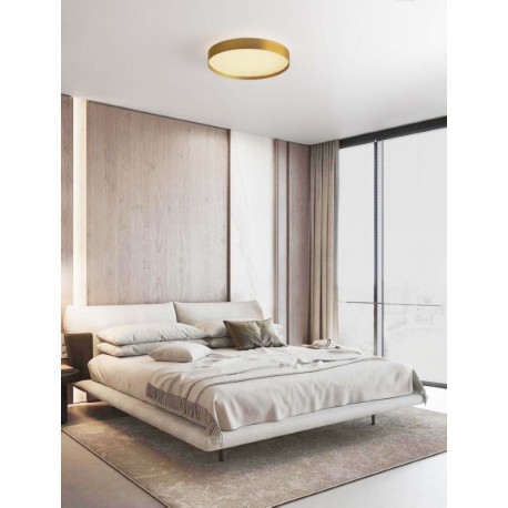 Triac Dimmable Brushed Gold Metal, Aluminium & Acrylic LED 37 Watt 220-240Volt 3555Lm IP20 2700 + 3000K Dip Switch D: 40 H: 