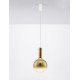 Dimmable Champaign Glass & Gold Metal & White Metal Base LED 6 Watt 220-240 Volt 683Lm 3000K IP20 D:25 H: 170 cm - PNL903054