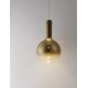 Dimmable Champaign Glass & Gold Metal & White Metal Base LED 6 Watt 220-240 Volt 683Lm 3000K IP20 D:25 H: 170 cm - PNL903054