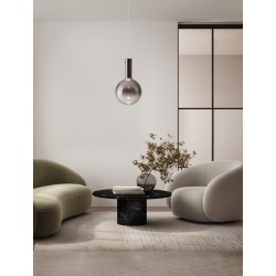 Dimmable Smoky Glass & Gold Metal & White Metal Base LED 6 Watt 220-240 Volt 683Lm 3000K IP20 D:25 H: 170 cm - PNL903054