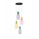 Gold Metal Glossy Jasper, Purple, Yellow,Pink, Light Green, Light Blue & Cyan Glass LED 32 Watt 230 Volt 3660Lm 3000K IP20 D: