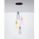 Gold Metal Glossy Jasper, Purple, Yellow,Pink, Light Green, Light Blue & Cyan Glass LED 32 Watt 230 Volt 3660Lm 3000K IP20 D: