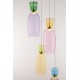 Gold Metal Glossy Jasper, Purple, Yellow,Pink, Light Green, Light Blue & Cyan Glass LED 32 Watt 230 Volt 3660Lm 3000K IP20 D: