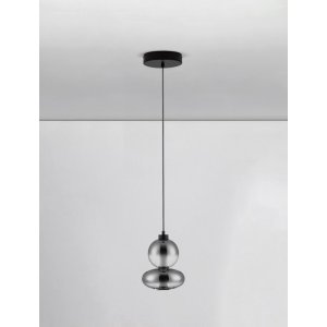 Triac Dimmable Matt Black Metal & Smoky Gray Glass LED 12 Watt 220-240 Volt 1636Lm 3000K IP20 D: 20 H: 158 cm - PNL9030554 - 