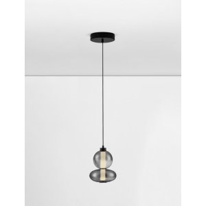 Triac Dimmable Matt Black Metal & Smoky Gray Glass LED 12 Watt 220-240 Volt 1636Lm 3000K IP20 D: 20 H: 158 cm - PNL9030554 - 