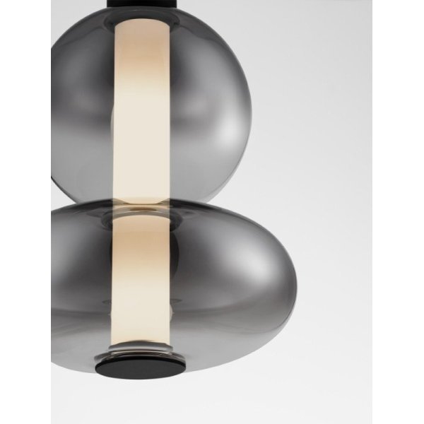 Triac Dimmable Matt Black Metal & Smoky Gray Glass LED 12 Watt 220-240 Volt 1636Lm 3000K IP20 D: 20 H: 158 cm - PNL9030554 - 