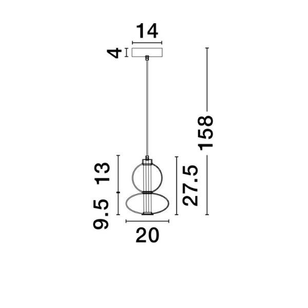 Triac Dimmable Matt Black Metal & Smoky Gray Glass LED 12 Watt 220-240 Volt 1636Lm 3000K IP20 D: 20 H: 158 cm - PNL9030554 - 