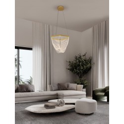 Triac Dimmable Brass Gold Aluminium &Acrylic LED 35 Watt 220-240 Volt 2995Lm 3000K IP20 D:52 H:120 cm - PNL9030636 - NOVALUCE