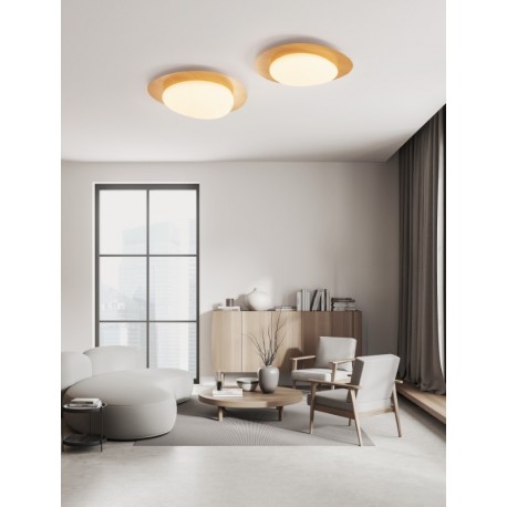 Triac Dimmable Wood Finishing Steel, Aluminium & Acrylic LED 29 Watt 220-240 Volt 2383Lm 3000K IP20 D:57 W:51 H:13.5cm - PNL903