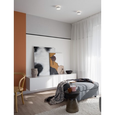 Sandy White Aluminium & Acrylic LED 24Watt 220-240 Volt 1393Lm IP20 3000K D:14 H: 8.8 cm - PNL9030735 - NOVALUCE