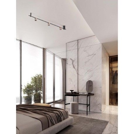 Triac Dimmable Champaign Gold Aluminium & Sandy Black Base LED 21 Watt 220-240Volt 1561Lm 3000K IP20 L: 150 W: 7 H: 18 cm - 