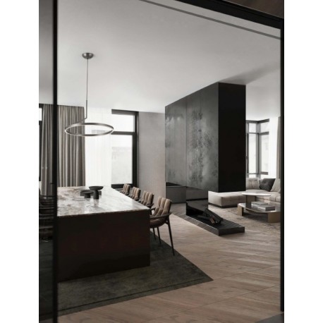 Triac Dimmable Foggy Nickel Aluminium LED 31 Watt 220-240 Volt 2210Lm IP20 2700-3000-4000K light up & down D: 60 H: 250 cm -