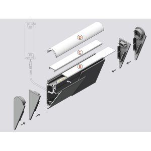Profile LED Mur Anodisé 1000mm