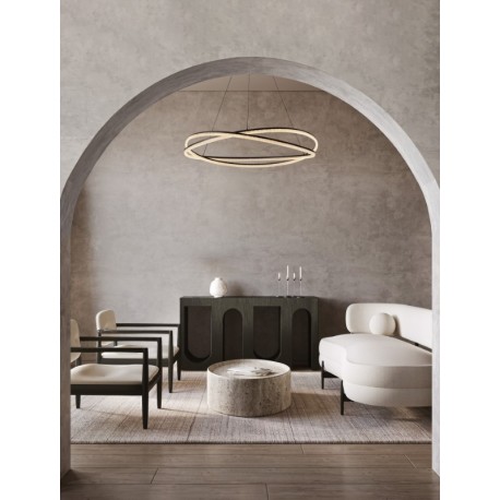 Dimming With Remote Sandy black Aluminium & Structured Acrylic LED 68 Watt 220-240 Volt 5637Lm 3000K IP20 Included Remote Co