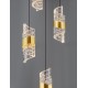 Gold Plating Metal Shade & Clear Acrylic Sandy Black Base LED 41 Watt 220-240 Volt 3355Lm 3000K IP20 L:30 H:150cm - PNL918693