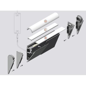 Profile LED Mur Anodisé 1000mm