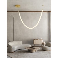 Triac Dimmable Gold Metal & Opal Glass LED 69 Watt 220-240 Volt 5524Lm 3000K IP20 L: 115 H: 131 cm - PNL9186956 - NOVALUCE