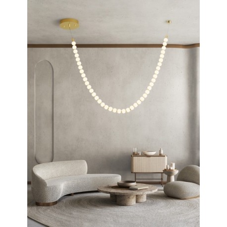 Triac Dimmable Gold Metal & Opal Glass LED 69 Watt 220-240 Volt 5524Lm 3000K IP20 L: 115 H: 131 cm - PNL9186956 - NOVALUCE