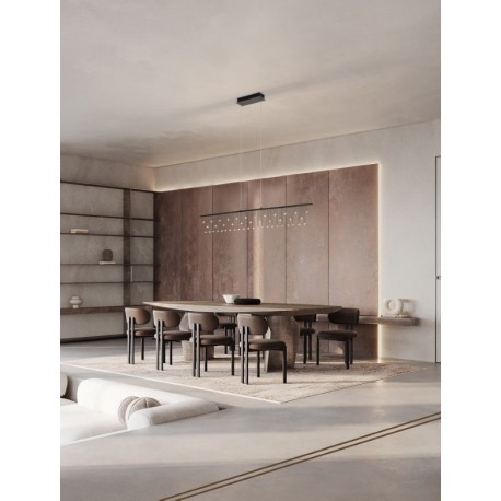 Triac Dimmable Black Chrome Copper Metal LED 17 Watt 220-240 Volt 1355Lm 3000K IP20 L: 120 W: 8 H: 150 cm - PNL9186973 - NOV