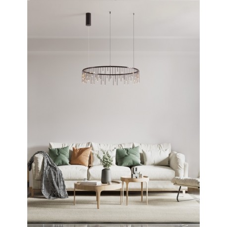 Triac Dimmable Black Chrome Copper Metal LED 31 Watt 220-240 Volt 2562Lm 3000K IP20 D:80 H:150 cm - PNL9186977 - NOVALUCE