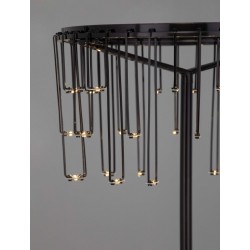 Touch Dimmable Black Chrome Copper Metal LED 14 Watt 220-240 Volt 953Lm 3000K IP20 Cable Length 215 cm D: 30 W: 30 H: 45 cm -