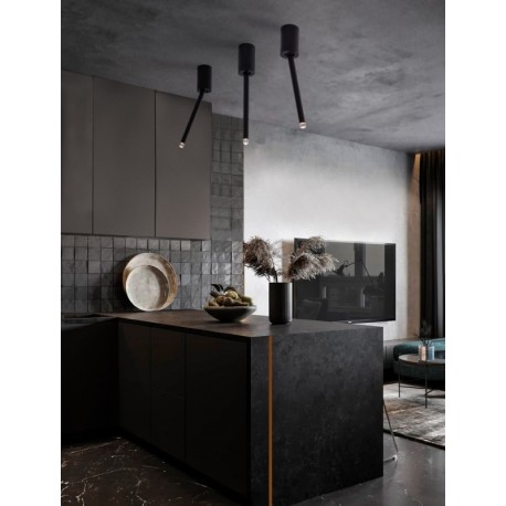 Sandy Black Aluminium LED 4 Watt 220-240Volt 177Lm 3000K IP20 Beam Angle 25° D: 5 H: 29.5 cm - PNL9232139 - NOVALUCE