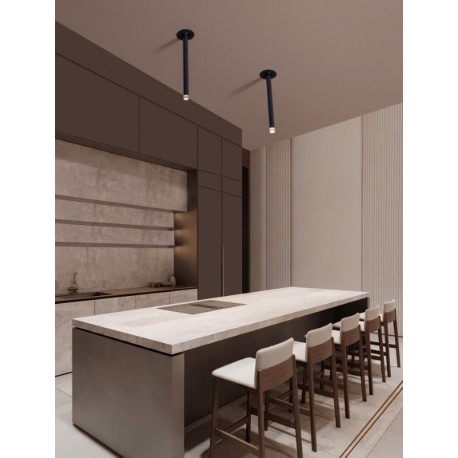 Sandy Black Aluminium LED 4 Watt 220-240Volt 177Lm 3000K IP20 Beam Angle 25° D: 5 H: 24 cm - PNL9232145 - NOVALUCE