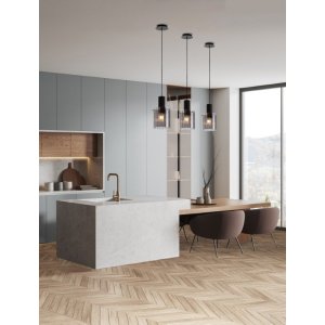 Sandy Black Steel & Smoky Glass LED E27 1x12 Watt 100-240Volt IP20 bulb excluded D: 18 H: 154 cm - PNL9236200 - NOVALUCE