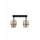 Smoky Glass Sandy Black & Brass Gold Metal LED E27 2x12 Watt 100-240 Volt IP20 bulb excluded L: 47 W: 17 H: 20 cm - PNL9236387 